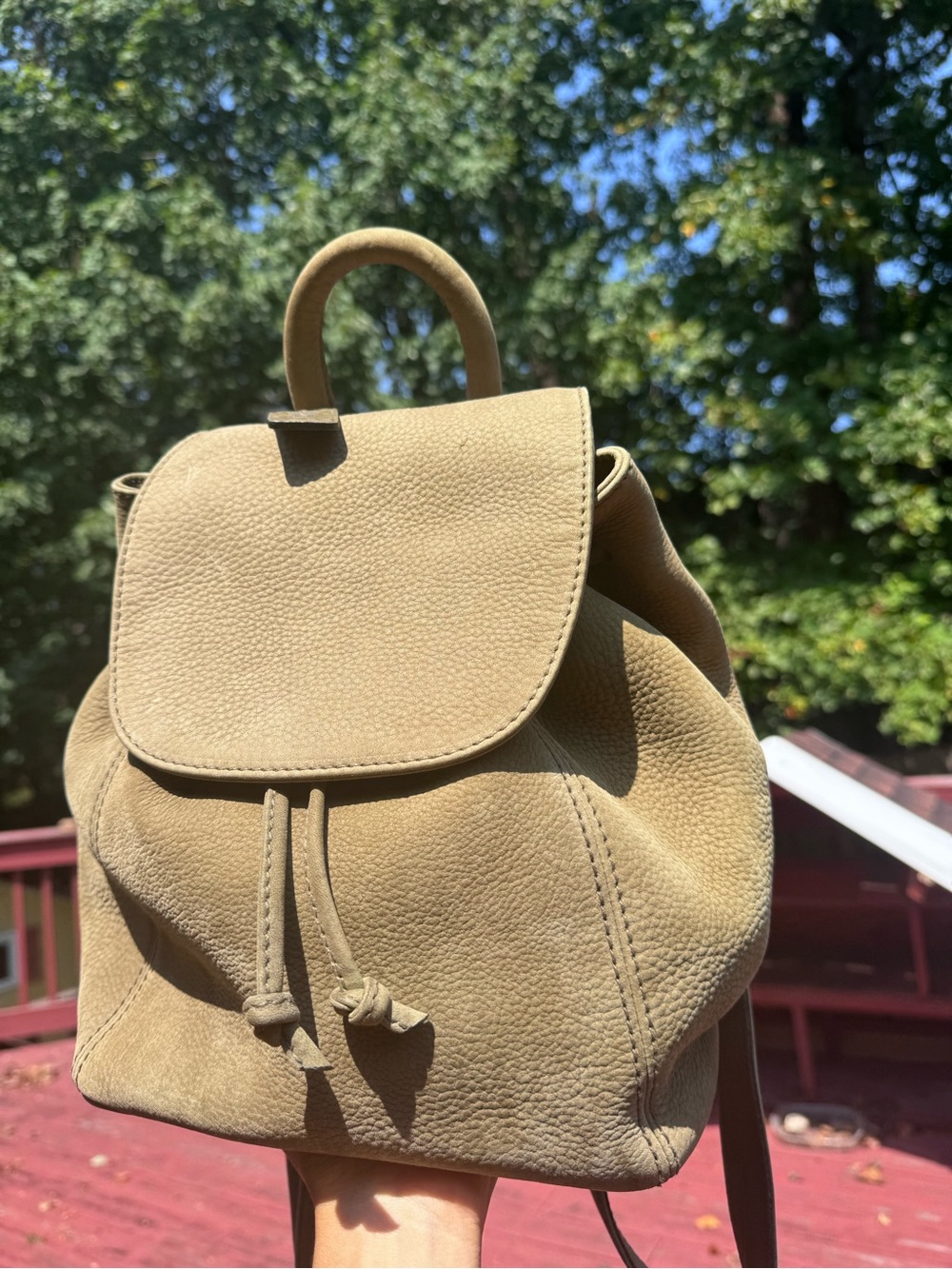 Vintage Coach Sonoma Nubuc Small Backpack (4938) in Sage + Eraser Kit